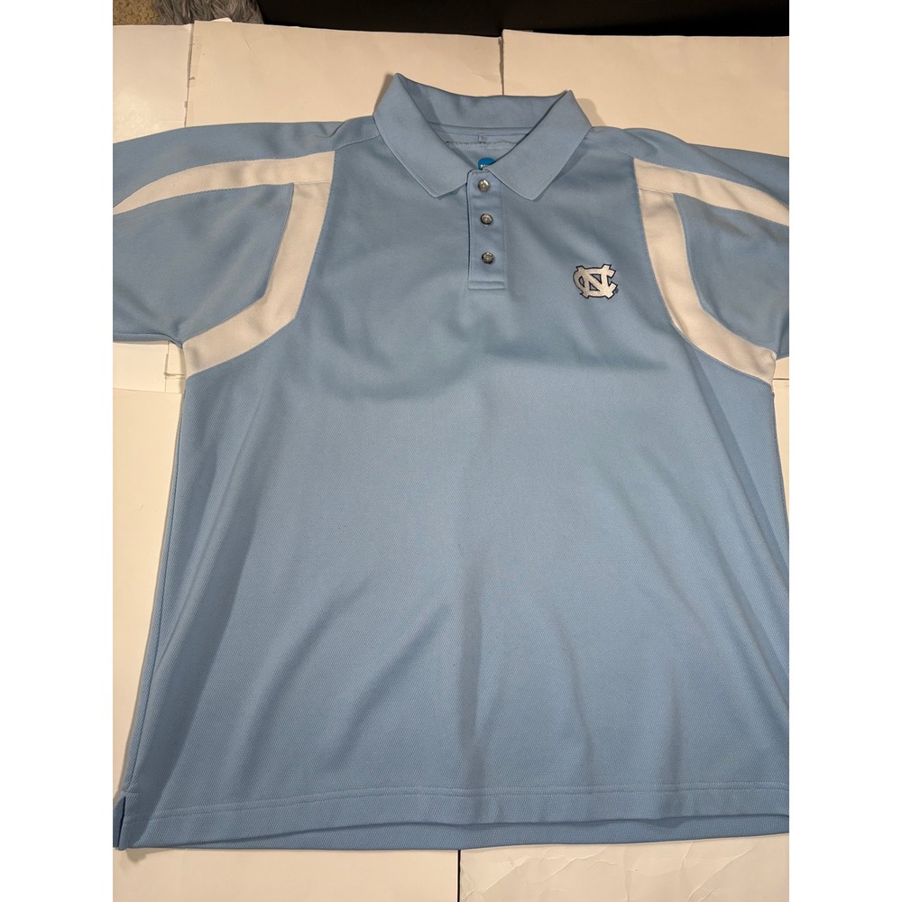 UNC Tar Heels NCAA Light Blue Performance Polo Shirt Mens Large Athletic Golf